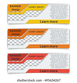 Web banner design. Set of vector web banners in modern style in paper material design style with soft shadows. Vector background illustration.