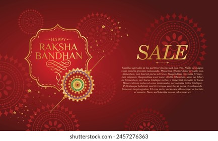 Web Banner design template for Indian festival of Raksha Bandhan banner which celebrates the bond between brothers and sisters.
