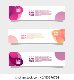 Web banner design template in liquid style with bright, vector colors
