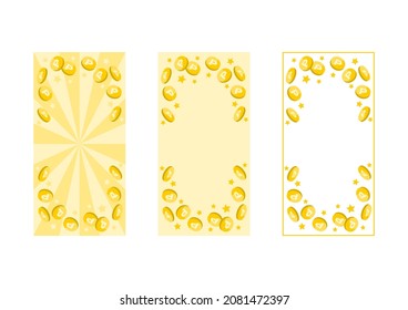 Web banner design. Template set. Points coin, radiation and frame decoration. Vector illustration. 