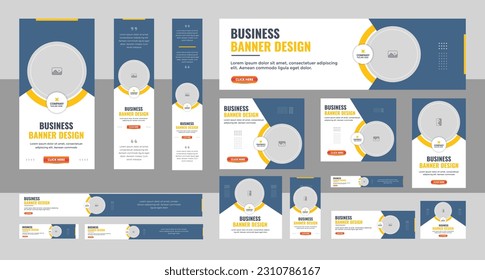 Web banner design web template Set, Horizontal header web banner. Modern Gradient Blue cover header background for website design, Social Media Cover ads banner, flyer, invitation card template