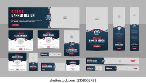 Web banner design template Set, Horizontal header web banner, Modern multicolor cover header background for website design, Social Media Cover ads banner, sale web banner, flyer, invitation card