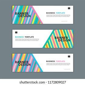 Web banner design template vector illustration, Geometric background, Abstract texture, advertisement layout. advertising header for website. Graphic for billboard, gift voucher, card. colorful style