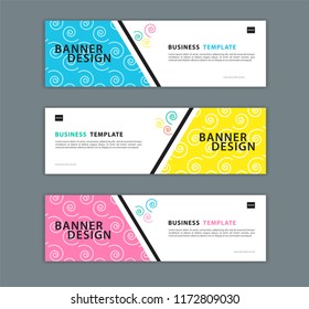 Web banner design template vector illustration, Geometric background, Abstract texture, advertisement layout. advertising header for website. Graphic for billboard, gift voucher, card. colorful style