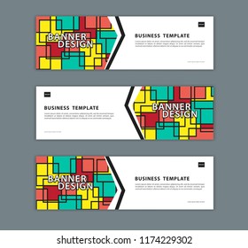 Web banner design template vector illustration, Geometric background, Abstract texture, advertisement layout. hipster banner template. advertising header for website. Graphic for billboard, colorful