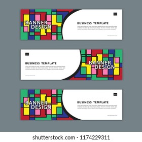 Web banner design template vector illustration, Geometric background, Abstract texture, advertisement layout. hipster banner template. advertising header for website. Graphic for billboard, colorful