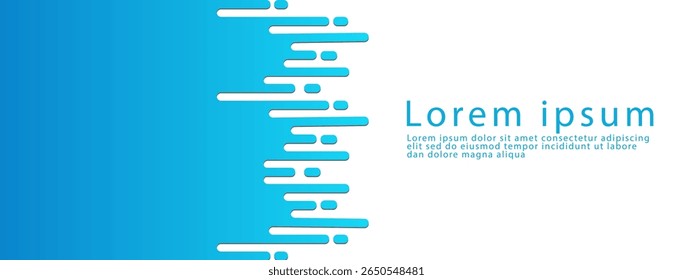 Web banner design vector template. Modern horizontal white layout with blue gradient color background for website. Flyer, pamphlet background