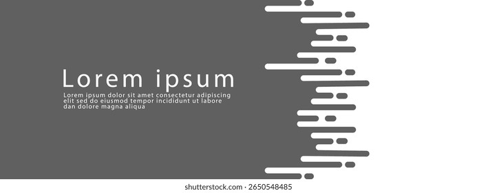 Web banner design vector template. Modern horizontal white layout with grey background for website. Flyer, pamphlet background