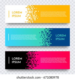 Web banner design vector template. Modern horizontal white layout with yellow, blue and red gradient color background for website. Leaflet, flyer backdrop