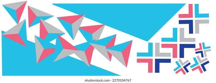 Diseño de Banner Web con color blanco Fondo y forma de color degradado.