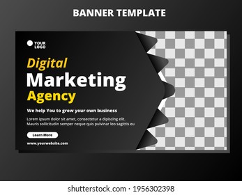 Web Banner Digital Marketing Agency. Grow your own business. ready to use and editable. Corporate business social media banner design