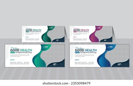 Web banner or Facebook cover for Medical Health care, set of medical Template with nice gradient color, professional Background design, clean and minimal Social Media Template  