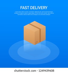 Web banner for Fast Delivery Box and E-Commerce. Flat elements isolated vector illustration