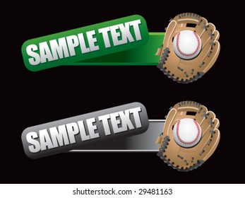 web banner featuring baseball glove