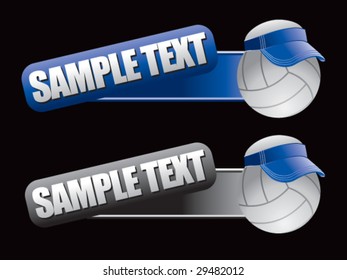 web banner featuring volleyballs with visors