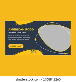 Web banner food design template illustration with rounded shapes