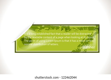 Web Banner. Green Grunge Vector Illustration.
