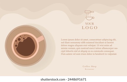 Web banner. Hand drawn illustration of Coffee.