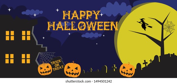 Web Banner Happy Halloween Party
