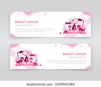 Web banner or header template which shows the importance of early detection and proper treatments in women's health issues such as breast cancer
