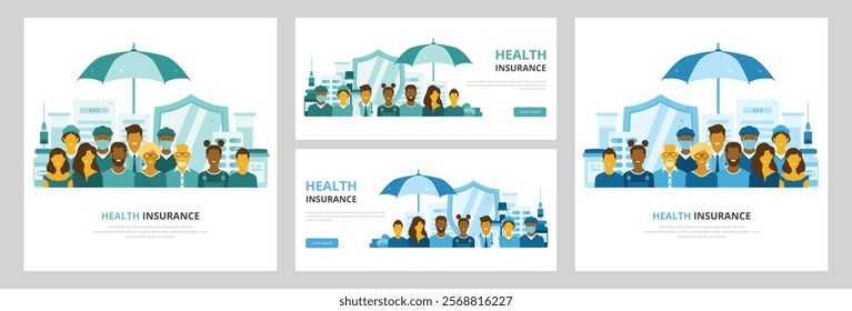 Web banner or header templates for promoting family health insurance initiatives, awareness campaigns, or enrollment drives