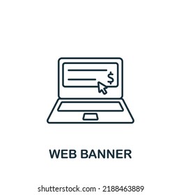 Web Banner icon. Monochrome simple Digital Marketing icon for templates, web design and infographics