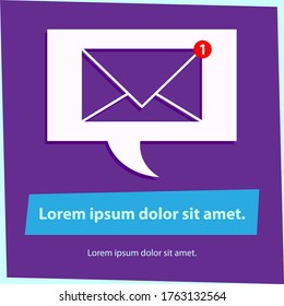 A web banner or illustration of a mail message in a text bubble. An editable clipart. 