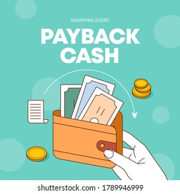 Web banner illustration for shopping sale event. vector illustration.