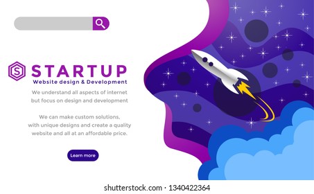 Web banner, infographics. start up and vector illustration. - Vector