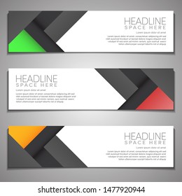Web Banner label Background Modern Company Business Template Design Horizontal