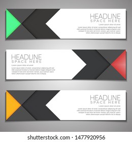 Web Banner label Background Modern Company Business Template Design Horizontal