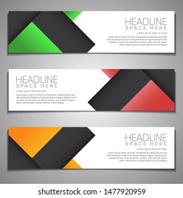 Web Banner label Background Modern Company Business Template Design Horizontal