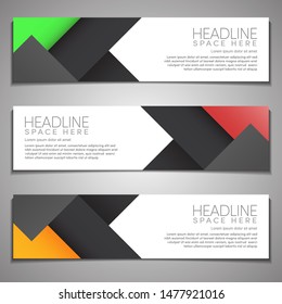 Web Banner label Background Modern Company Business Template Design Horizontal