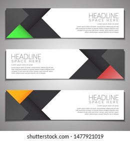 Web Banner label Background Modern Company Business Template Design Horizontal
