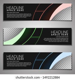 Web Banner label Background Modern Company Business Office Template Design Horizontal. Dark Black background with light colour. Dynamic Line Sports, clean neat .dark abstract modern vector template ba
