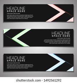 Web Banner label Background Modern Company Business Office Template Design Horizontal. Dark Black background with light colour. Dynamic Line Sports, clean neat .dark abstract modern vector template ba