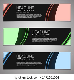 Web Banner label Background Modern Company Business Office Template Design Horizontal. Dark Black background with light colour. Dynamic Line Sports, clean neat .dark abstract modern vector template ba