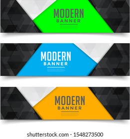Web Banner label Background Modern Company Business Template Design Horizontal