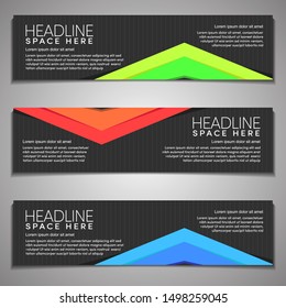 web banner label presentation horizontal black background with line light colour and text space for modern business office corporate template