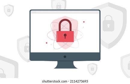 Banner web o página de inicio para seguridad cibernética o web. La idea de protección de datos digitales y seguridad. Tecnologías modernas y crimen virtual. Información sobre la protección en Internet