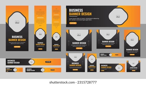 Web Banner Layout Set, Business banner web template bundle design, Social Media Cover ads banner, flyer, invitation card. Set of web banner template design for social media post