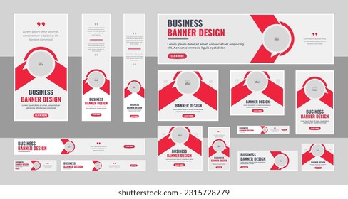 Web Banner Layout Set, Business banner web template bundle design, Social Media Cover ads banner, flyer, invitation card. Set of web banner template design for social media post