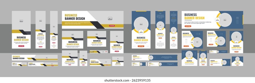 Web Banner Layout Set. Modern Car Web advertising banner template design. Modern web layout set with standard size. vector