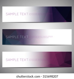 web banner modern low polygon set background design, Geometric background. eps10 vector illustration.