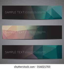 web banner modern low polygon set background design, Geometric background. eps10 vector illustration.