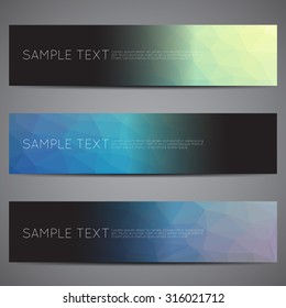 web banner modern low polygon set background design, Geometric background. eps10 vector illustration.