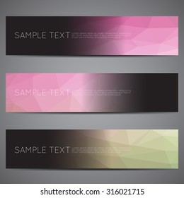 web banner modern low polygon set background design, Geometric background. eps10 vector illustration.