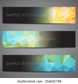 web banner modern low polygon set background design, Geometric background. eps10 vector illustration.