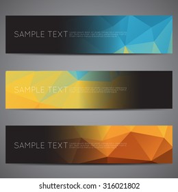 web banner modern low polygon set background design, Geometric background. eps10 vector illustration.