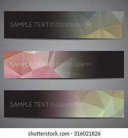 web banner modern low polygon set background design, Geometric background. eps10 vector illustration.